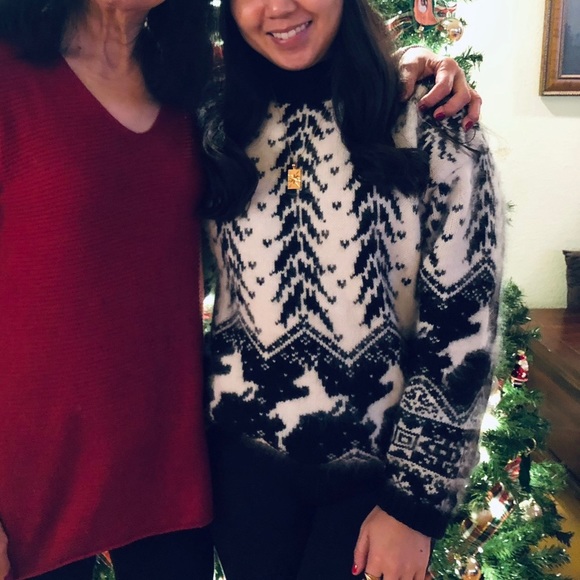 Vintage Rafaella Nordic Fairisle Holiday Christmas sweater angora lambswool M - Picture 8 of 8